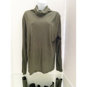 Madewell Olive Green Cotton Turtleneck